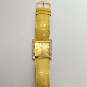 Vintage Joan Rivers Collection Chunky Runway Yellow w/ Gold Tone-new battery!